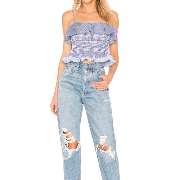 Revolve NWT Ruffled Crop Top - Picture 3 of 6